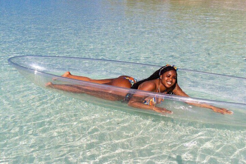 Beach Day and Clear Kayak Photoshoot in Bahamas