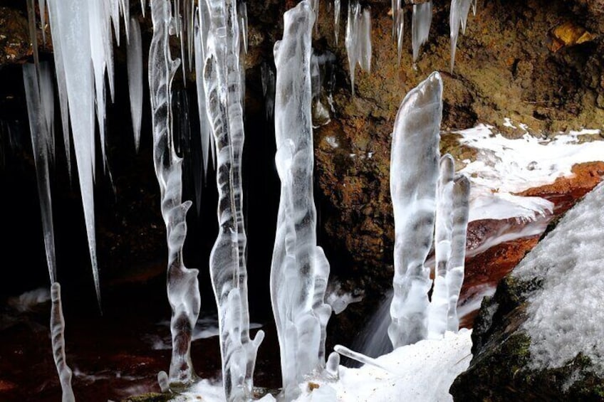 Snowshoe to Spectacular Winter Ice Caves in Hokkaido