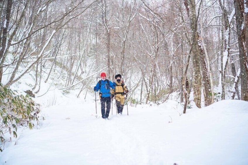 Snowshoe to Spectacular Winter Ice Caves in Hokkaido