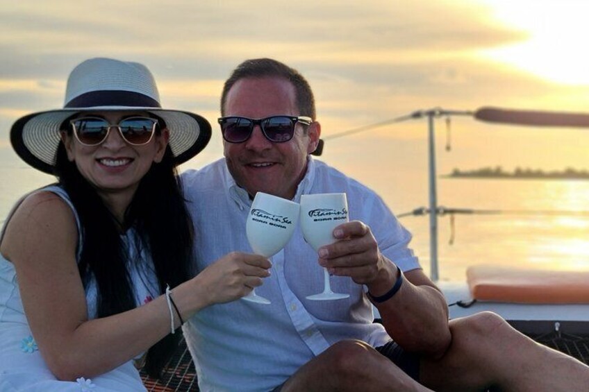 Chilled drinks at sunset