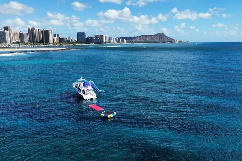3 Hour Waikiki Waterslide, Snorkel and Diamond Head Cruise