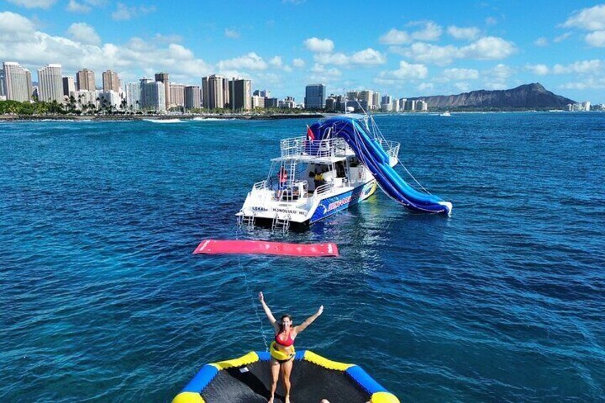 3 Hour Waikiki Waterslide, Snorkel and Diamond Head Cruise