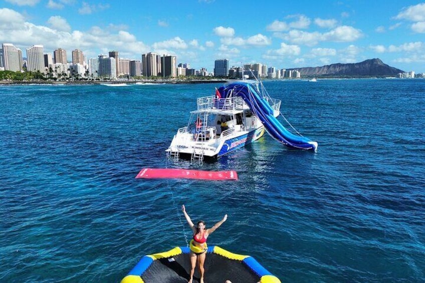 3 Hour Waikiki Waterslide, Snorkel and Diamond Head Cruise