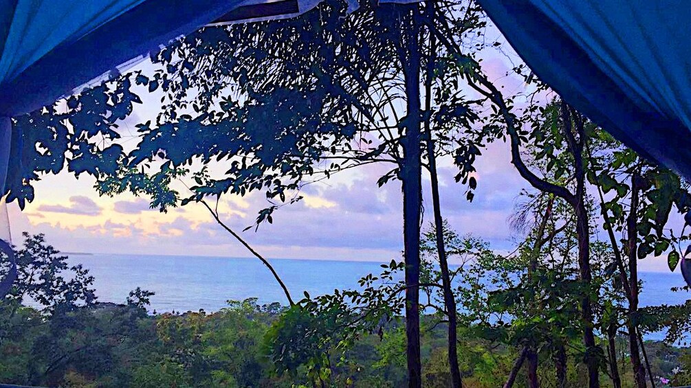 Tent view of Jungle coast of Costa Rica
