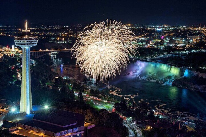 Niagara Falls in the night time