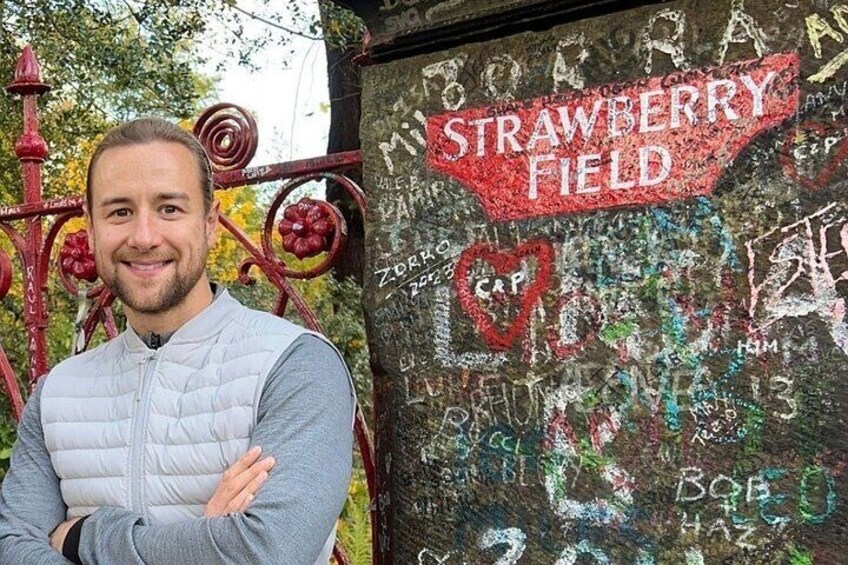 The iconic famous red gates at "Strawberry Field".