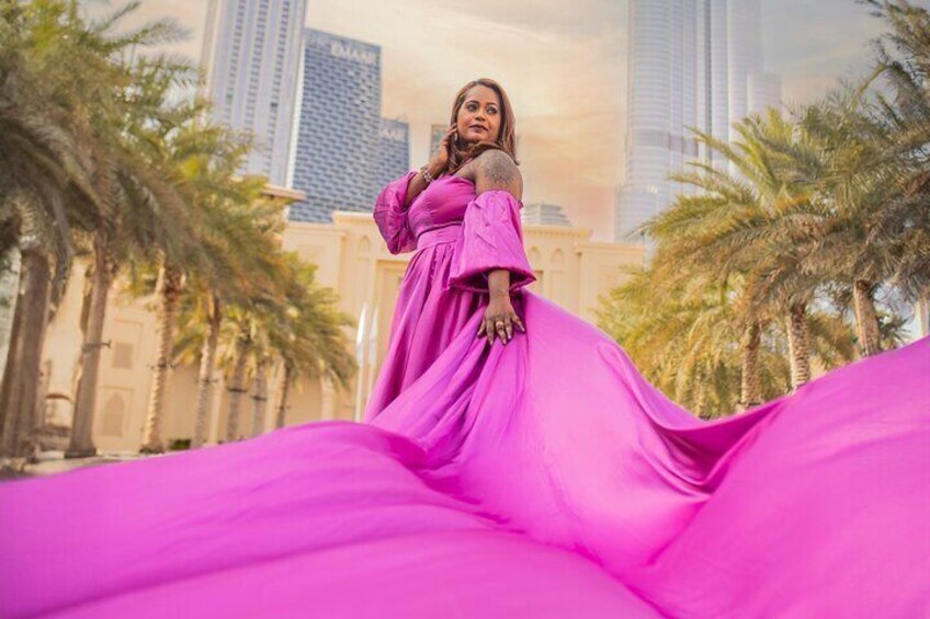 Flying Dress Photoshoot in Dubai