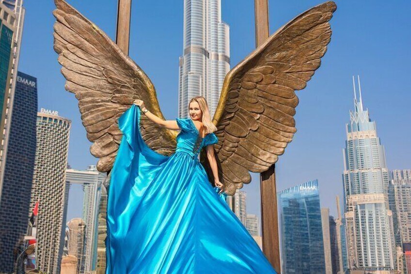 Flying Dress Photoshoot in Dubai