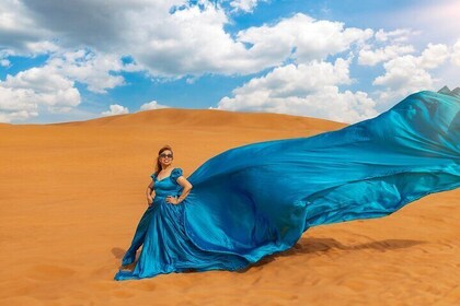 Sesión de fotos con vestidos voladores en Dubái