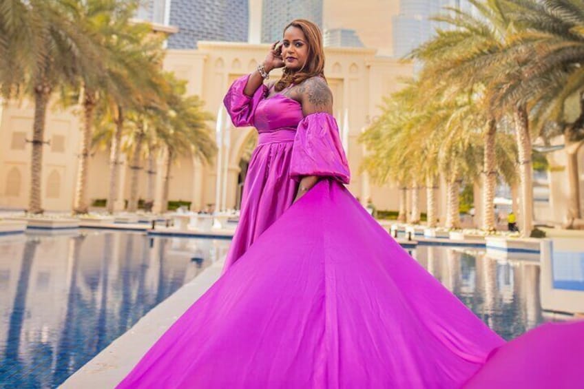 Flying Dress Photoshoot in Dubai