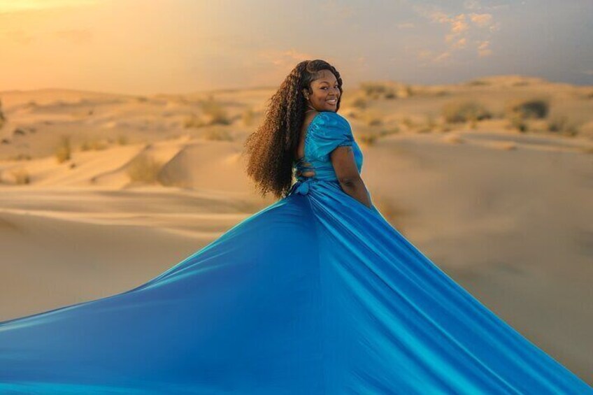 Flying Dress Photoshoot in Dubai