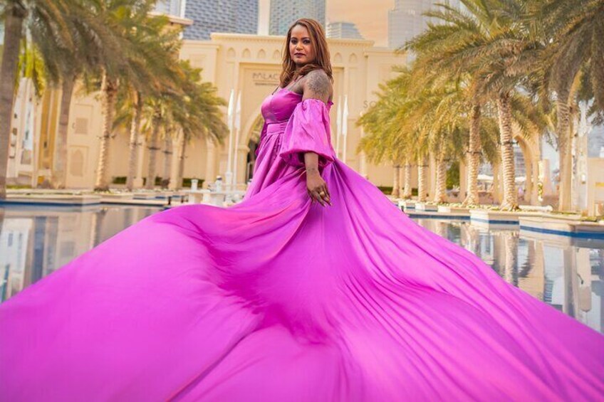 Flying Dress Photoshoot in Dubai