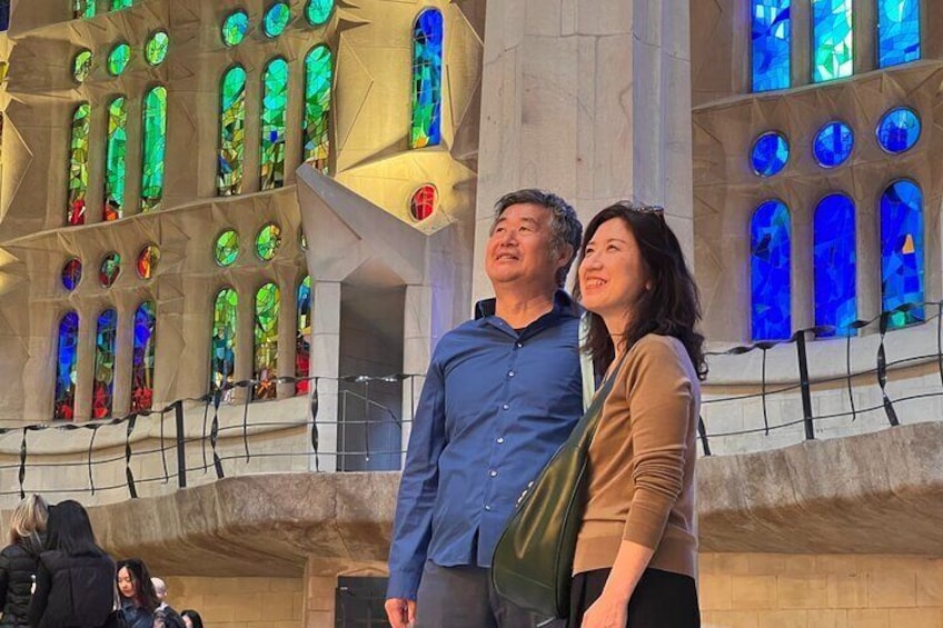 Stained glass windows at Sagrada Familia