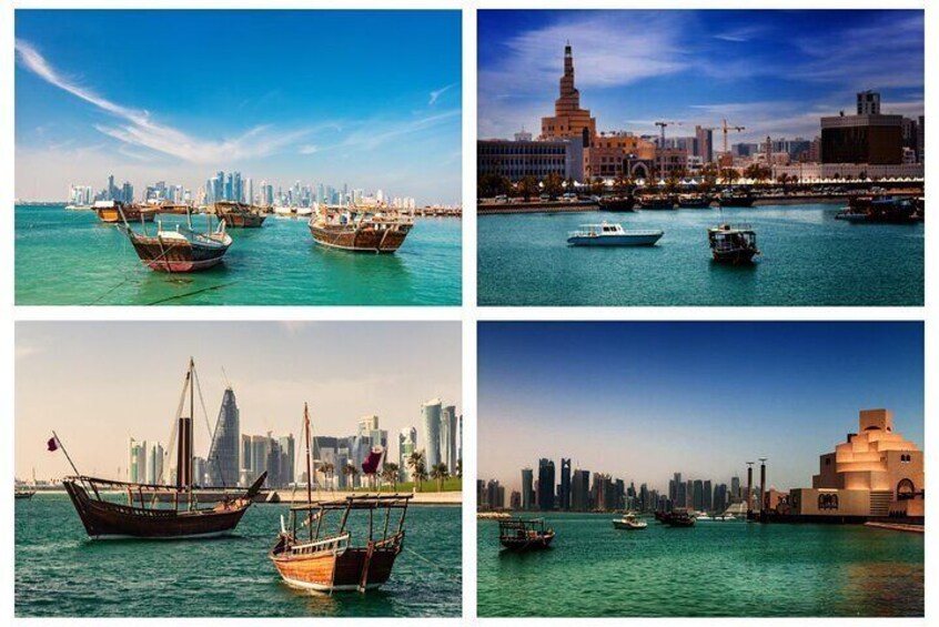 Private Highlights Tour of Doha City and Dhow Cruise Ride 