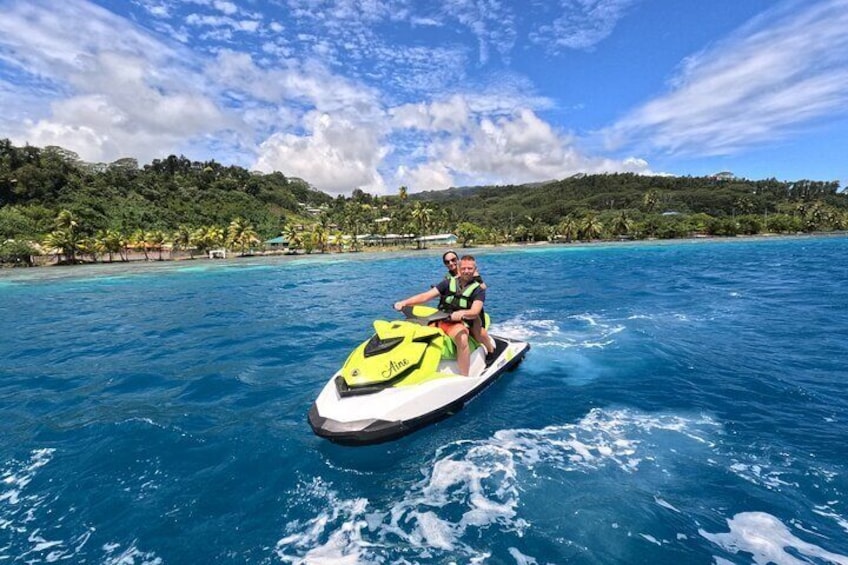 In the lagoon on a Jetski