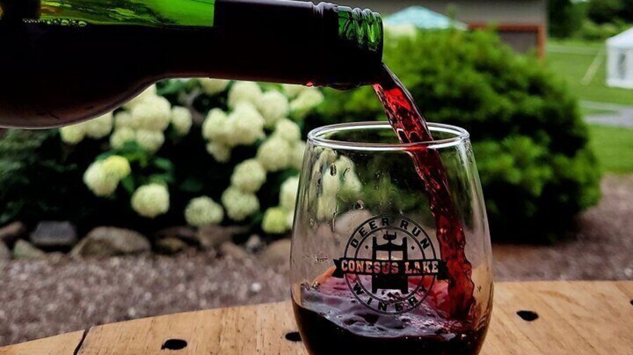 Wine being poured into a wine glass