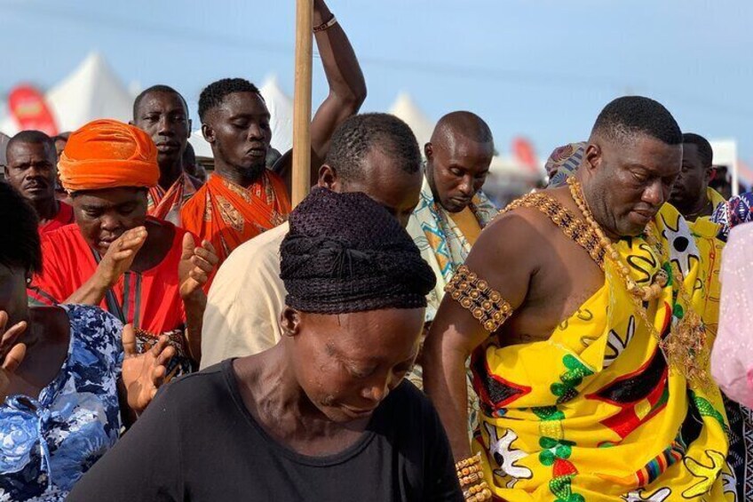 Chief and his entourage at the festival