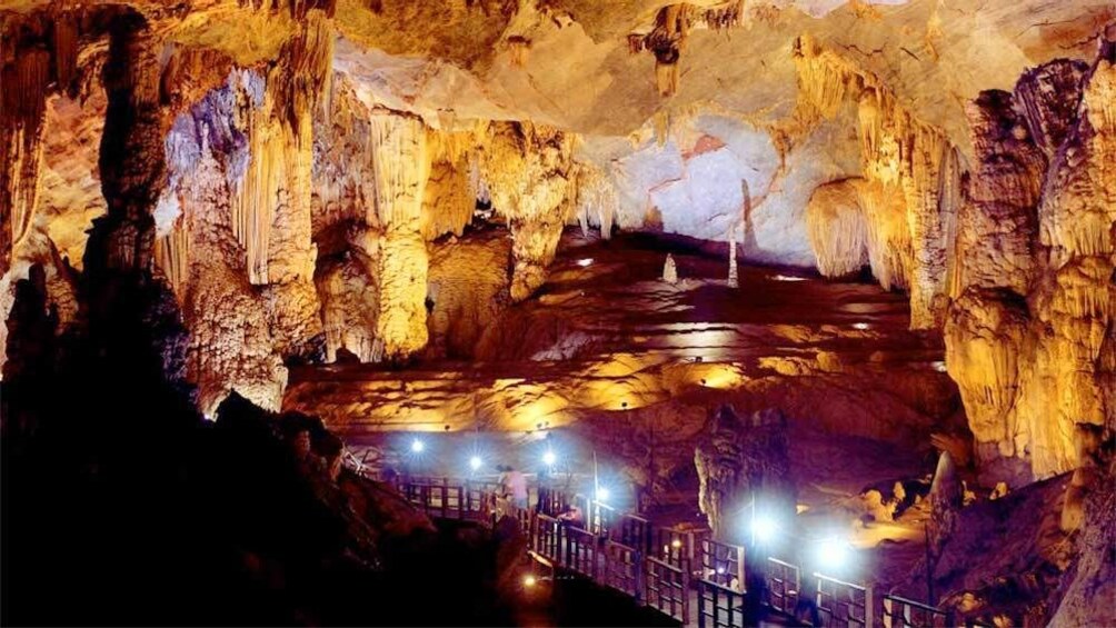 Close view of the Hue Paradise Cave