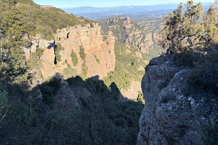 From Barcelona: Hiking in the mountain with caves, cliffs