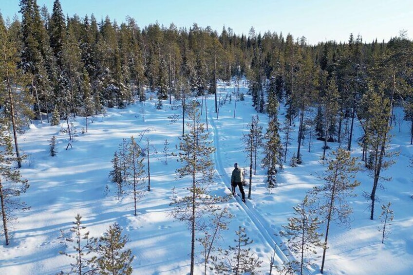 Day Time Guided Ski Adventure Near Lake Norvajärvi