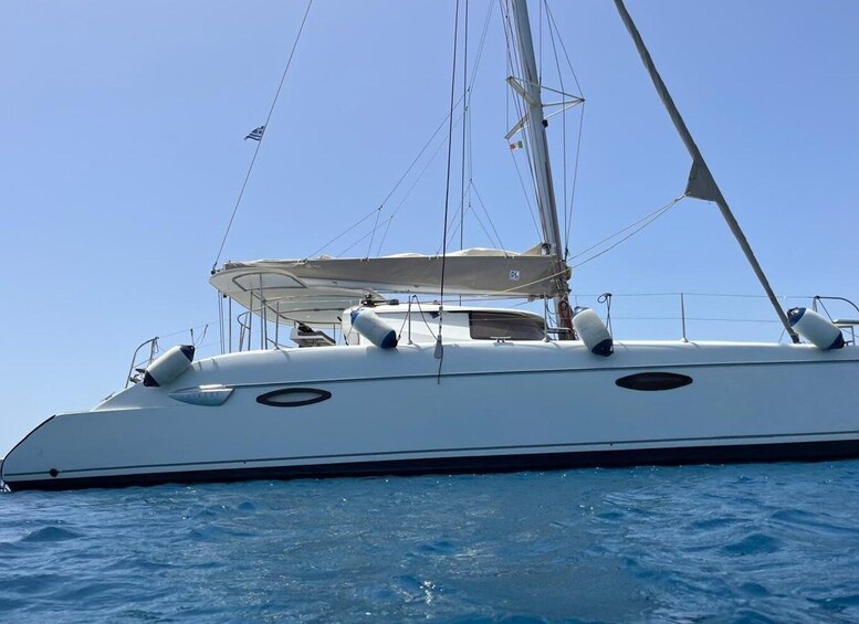 Rhodes: Sailing Catamaran Day Cruise with food and drinks