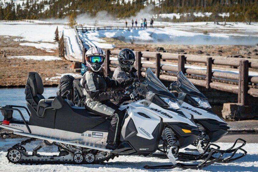 Yellowstone Old Faithful Full-Day Snowmobile Tour from Jackson Hole