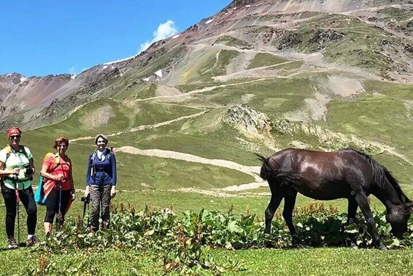 Hiking to the Georgian mountains of the Caucasus