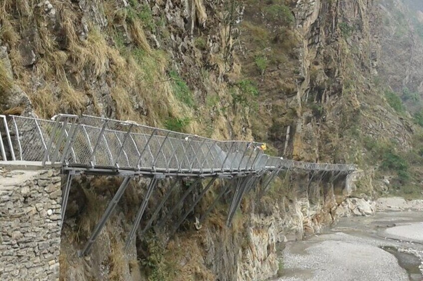 New mettel bridge along the Manaslu Trekking trail.