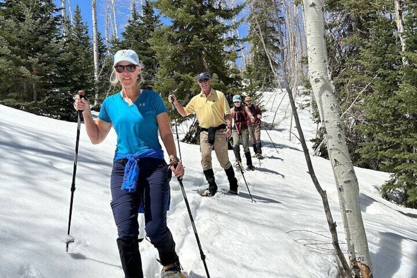 Snowshoeing in the sunshine with your best pals is a great way to make memories!