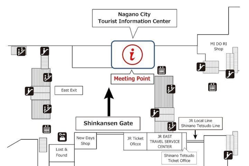 Location of Nagano City Tourist Information Center