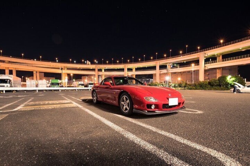 RX-7 FD Daikoku Car Meet JDM Experience (Night)