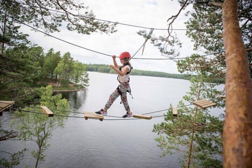 Guided High Ropes Climbing in Tiveden National park