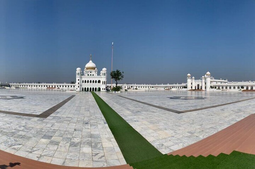 A panoramic view of Gurdwara Kartarpur Sahib Narowal Pakistan. 