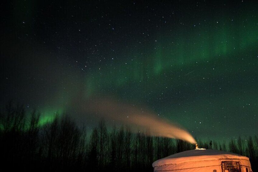 Mongolian Yurt under the Northern Lights!