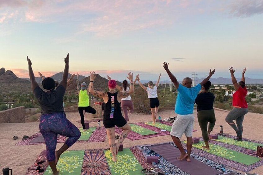 Traveling in a group, visiting a relative/friend or venturing solo, Our sunset yoga experience is welcoming!