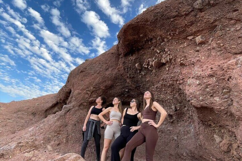 Bachelorette group on a mission. A great hike after our sunrise yoga session