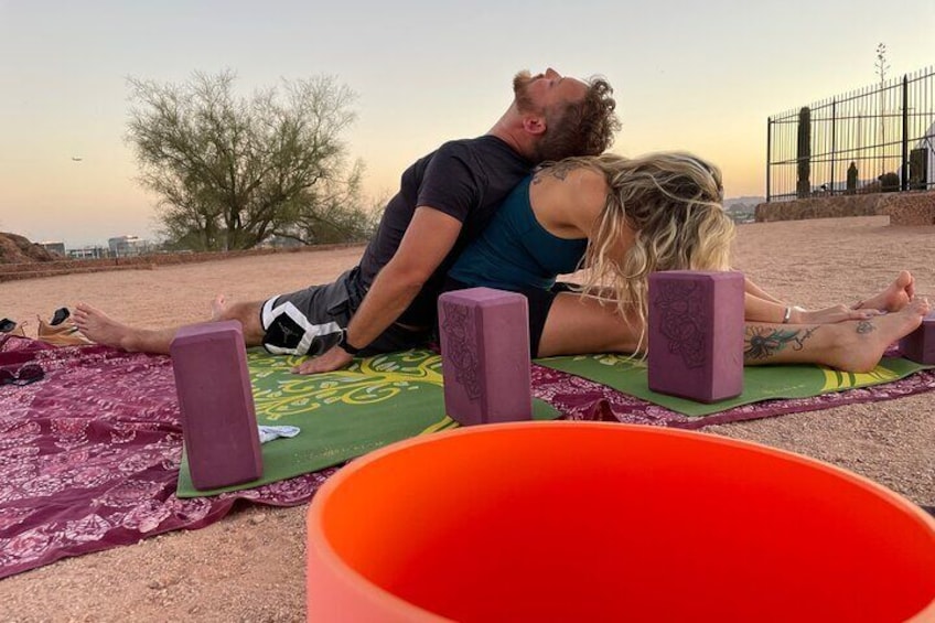 Partner yoga for some extra connection