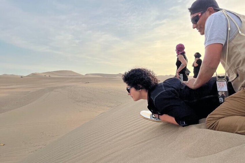 Buggy in Huacachina at sunset