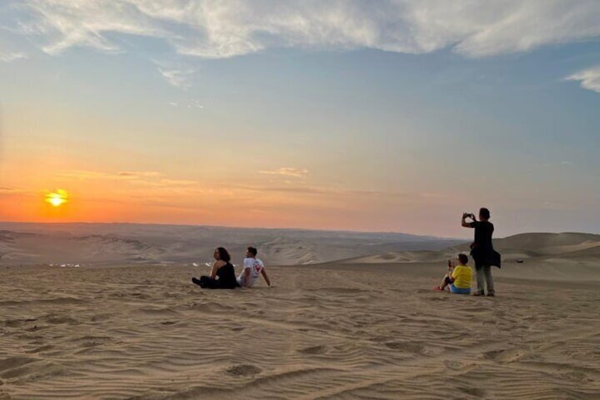 Buggy in Huacachina at sunset