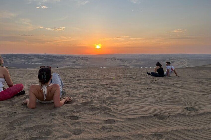 Buggy in Huacachina at sunset