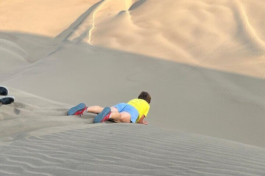 Buggy in Huacachina at sunset