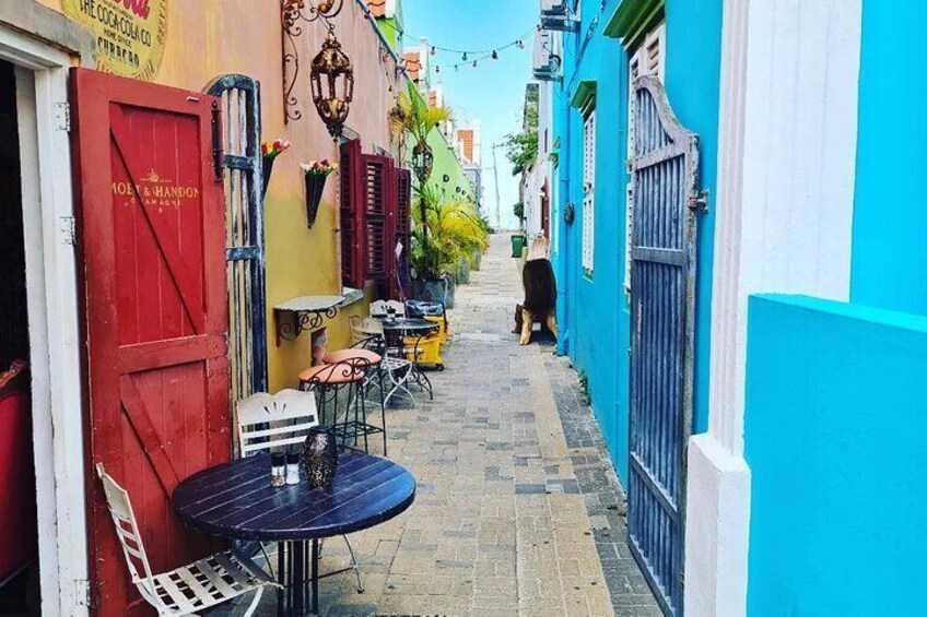 Beautiful alleyways in the district of Pietermaai 