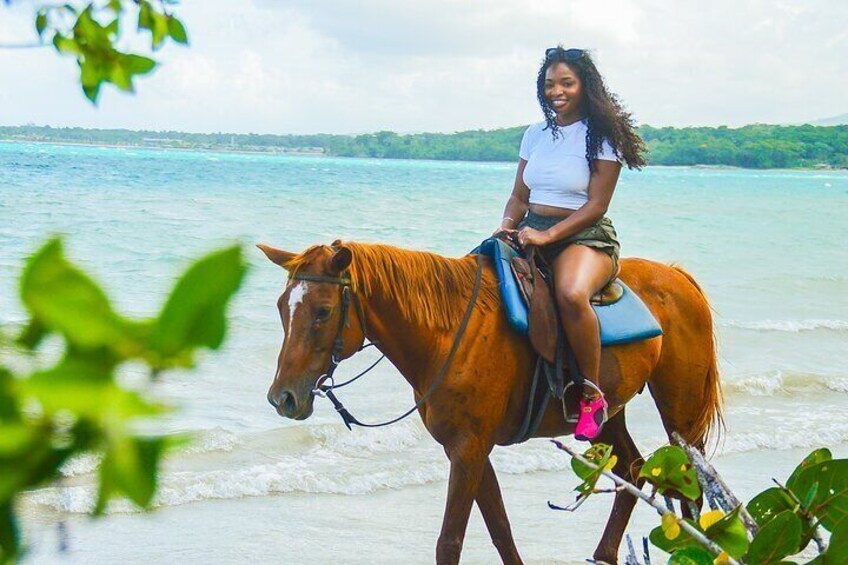 Jamaica's Ocean Horseback Bamboo Raft Adventure and Transport