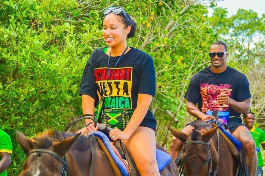 Jamaica's Ocean Horseback Bamboo Raft Adventure and Transport