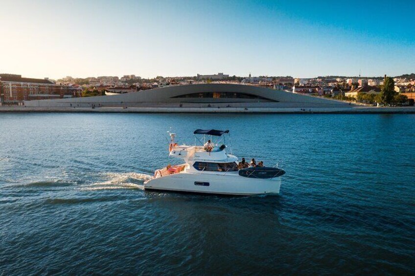 Lisbon Private Luxury Catamaran Tour with Welcome Drink