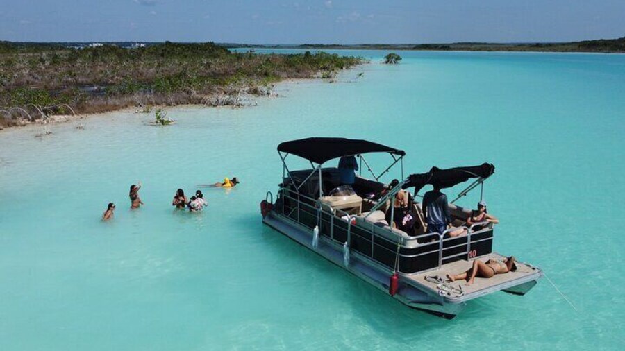 Pontoon Tour - Visit the Pirate Channel, Cenotes and Islands.