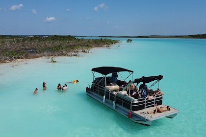 Private Pontoon Tour - Visit the Pirate Channel, Cenotes and Islands.
