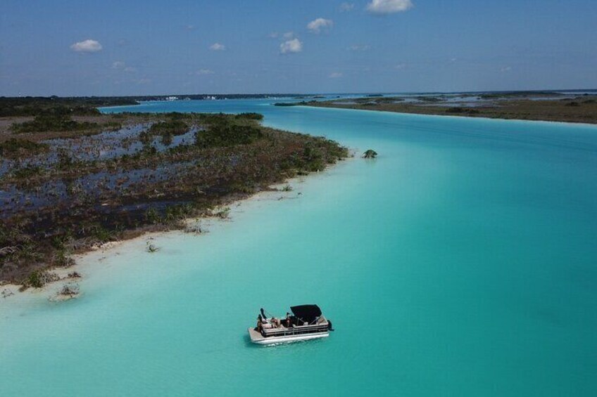 Private Pontoon Tour - Visit the Pirate Channel, Cenotes and Islands.