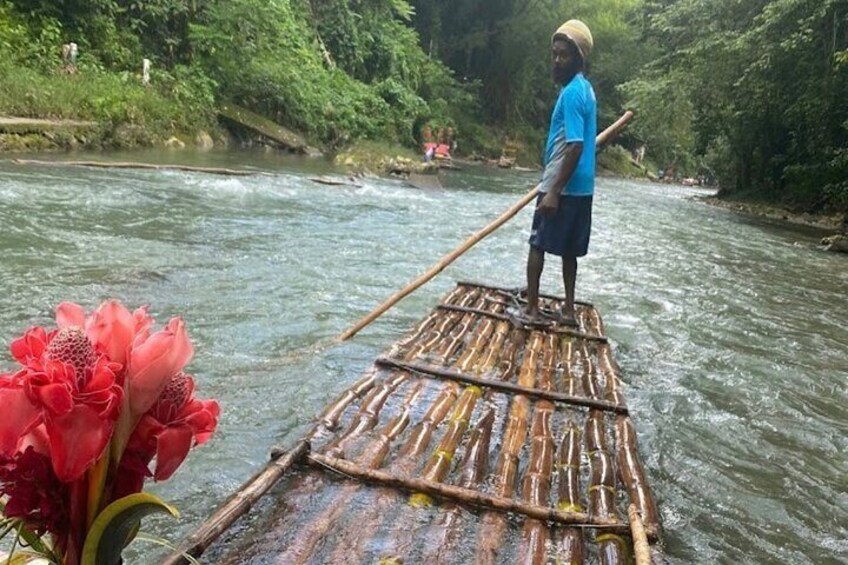 Private Bamboo Rafting with Limestone Massage from Montego Bay