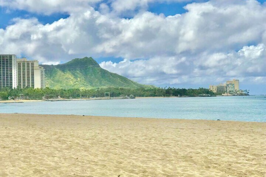 Start the tour with a great view of Diamond Head and Waikiki.